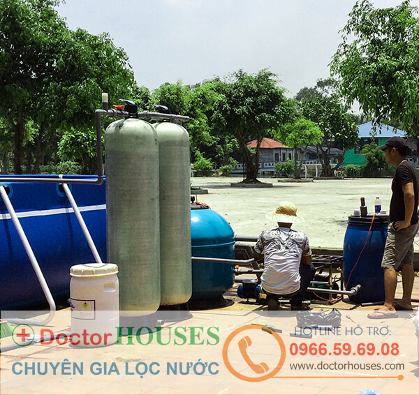 Hình ảnh thực tế: Lắp đặt hệ thống lọc nước bể bơi di động tại Ninh Hiệp